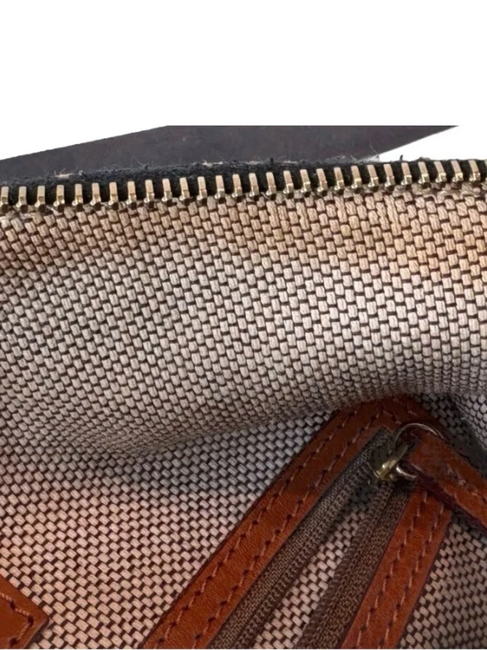 Vintage Dooney & Bourke Signature Canvas Hobo Bag | Black & Tan - Picture 9 of 11